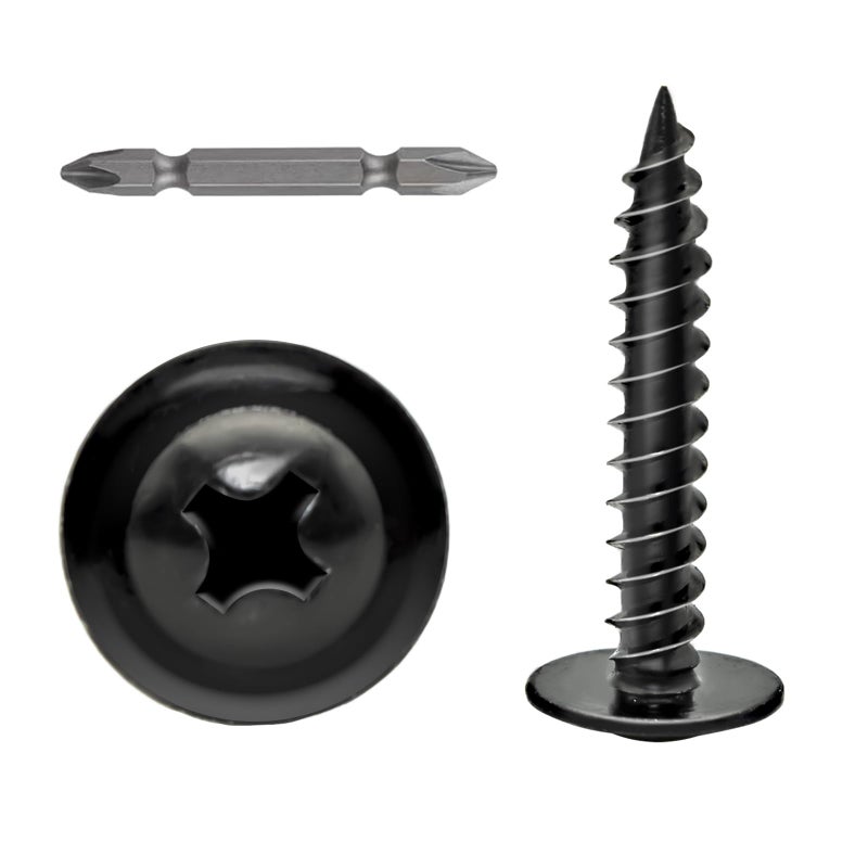 Bopowo (300PCS) #8X1 Black Truss Head Wood Screws Quick Metal Self Tapping Screws - Image 2